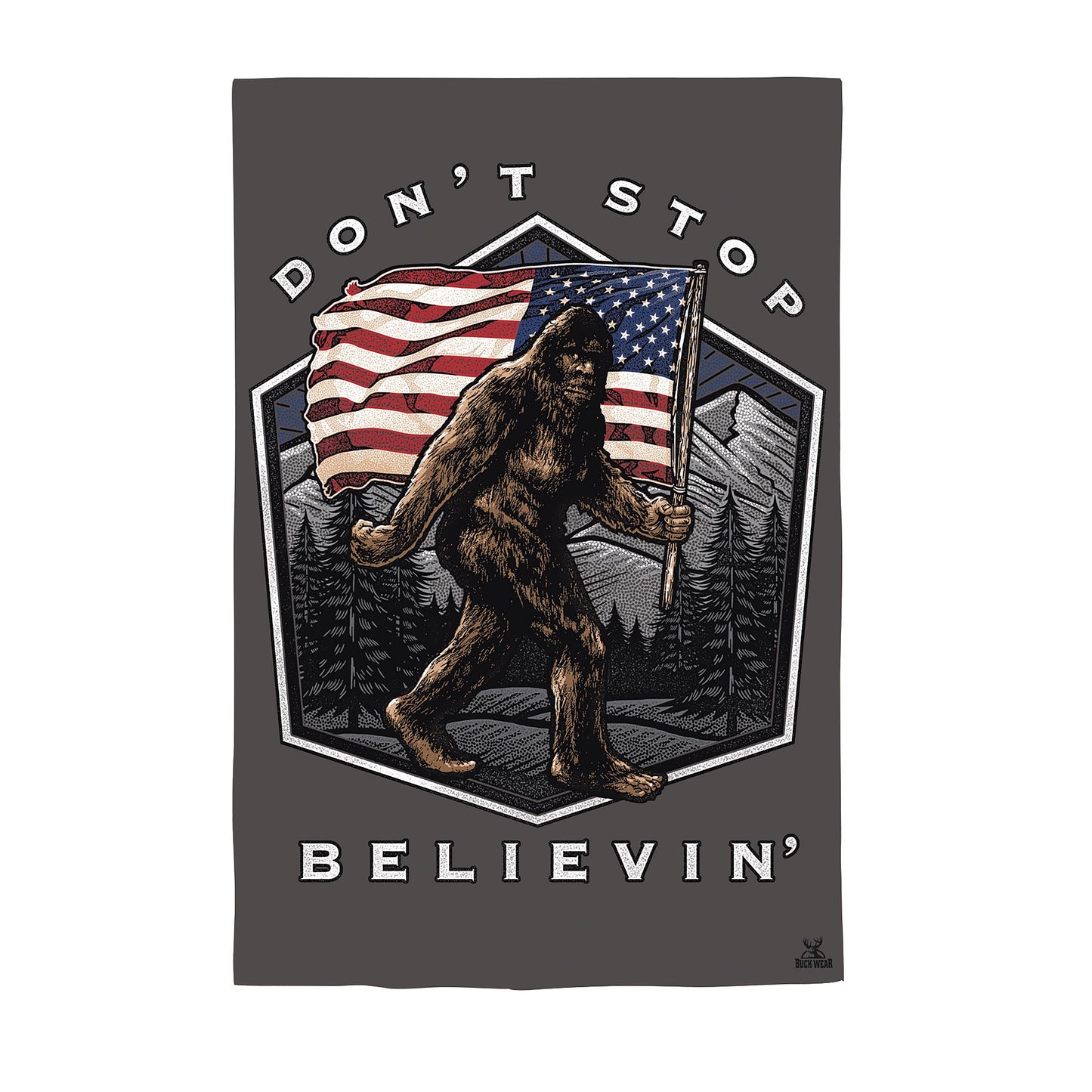 Don't Stop Believin' Suede House Flag