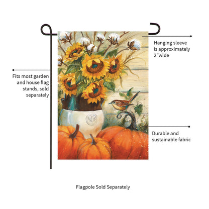Cotton & Sunflowers Suede Garden Flag