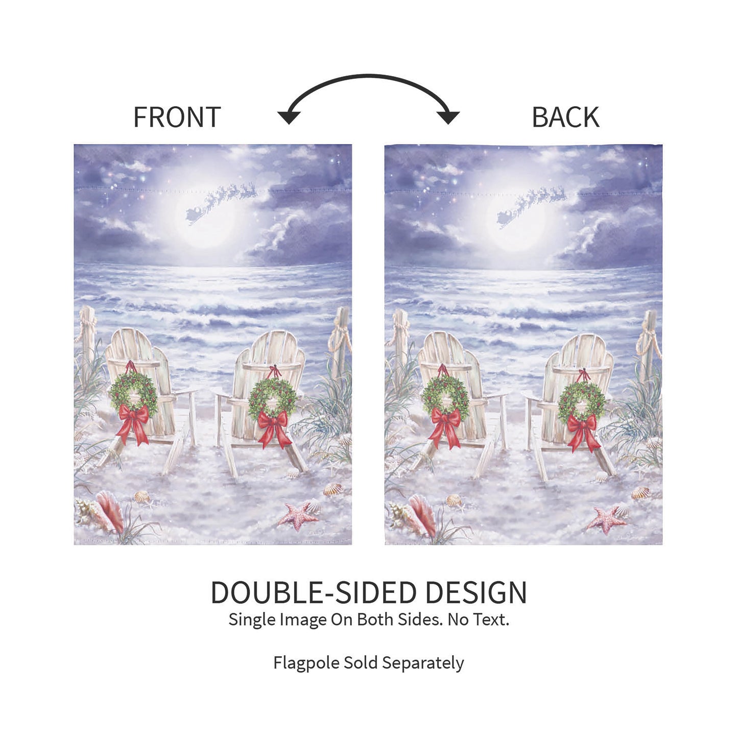 Christmas on the Beach Suede Garden Flag