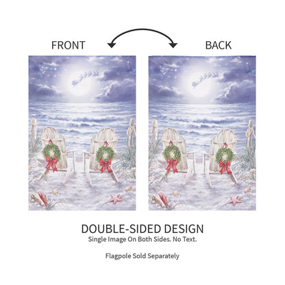 Christmas on the Beach Suede Garden Flag