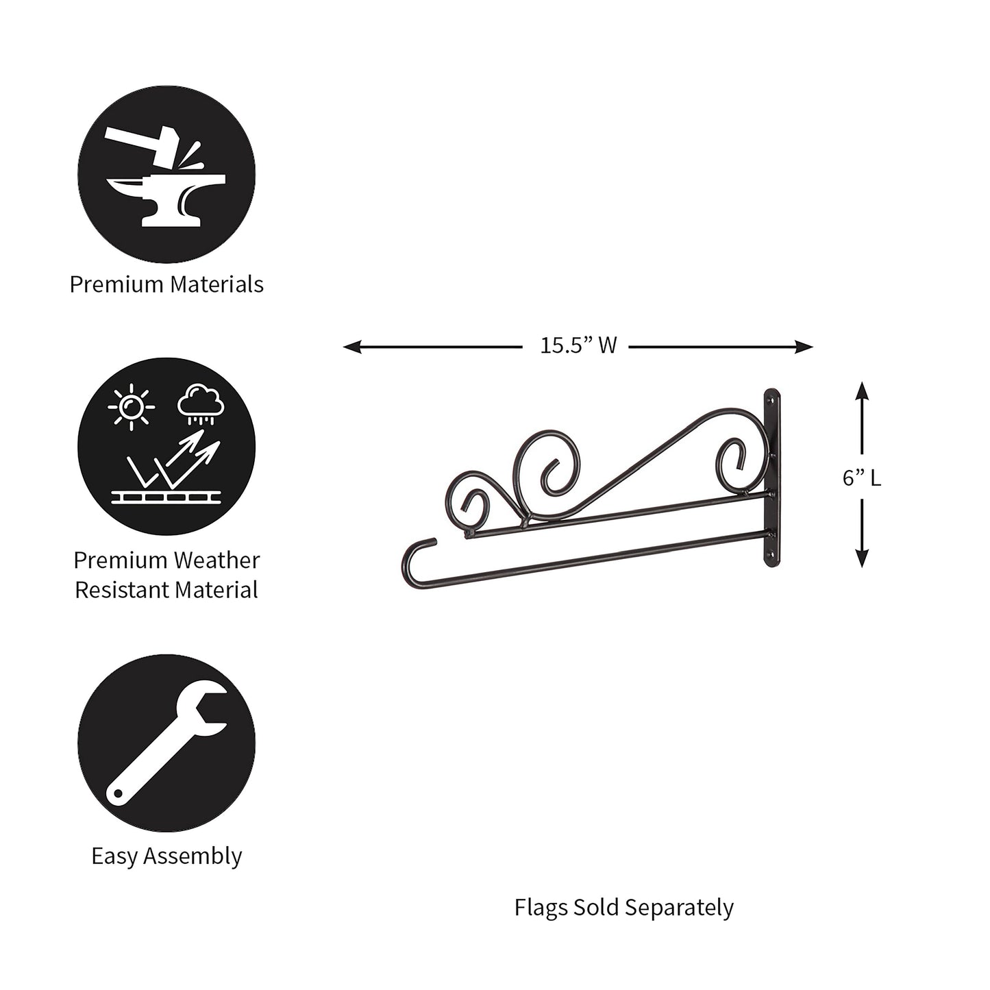 Swirl Wall-Mount Garden Flag Hanger