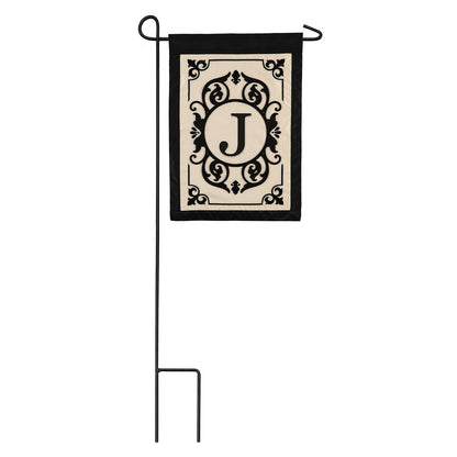 Cambridge Monogram Garden Applique Flag, Letter J