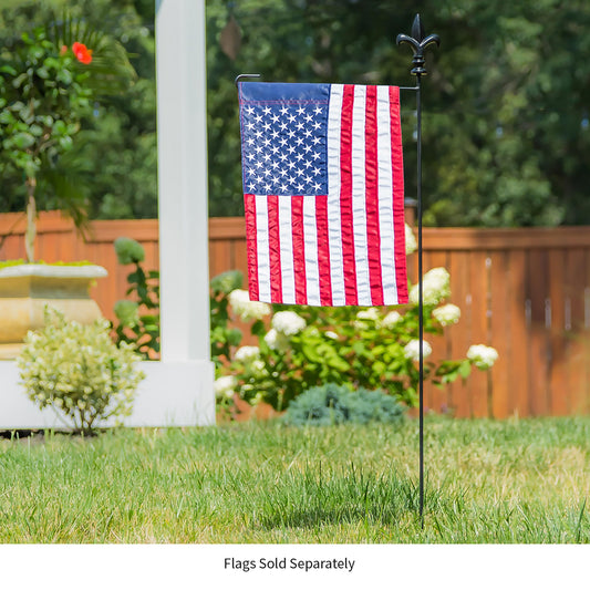 Black Fleur de Lis Garden Size Flag Pole