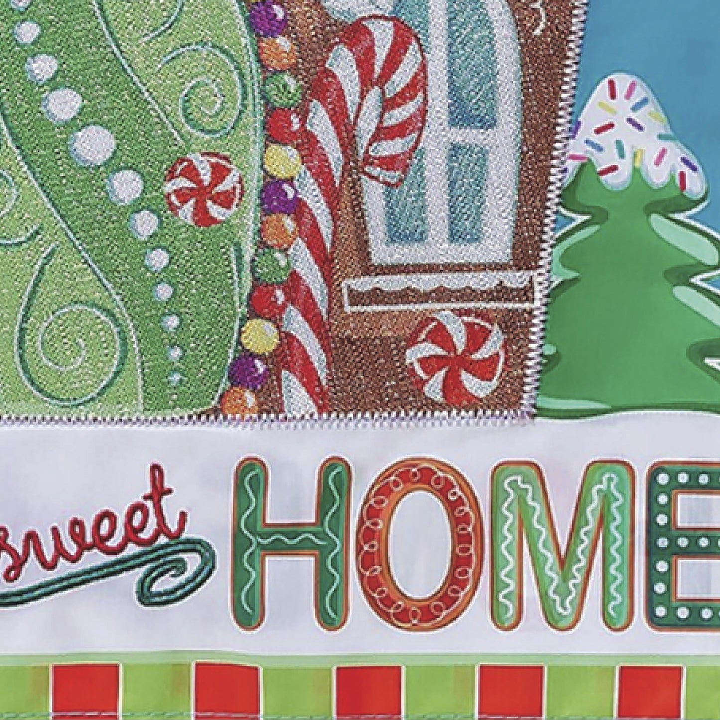 Gingerbread Home Sweet Home Applique Garden Flag