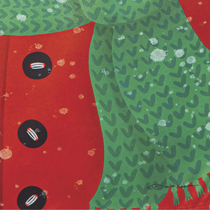 Happy Snowman Suede Garden Flag