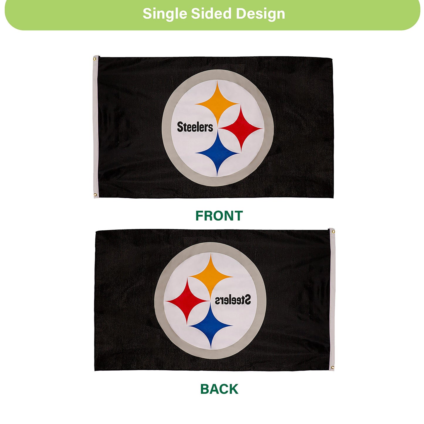 Pittsburgh Steelers Single Sided Estate Flag with 2 Grommets, 3'x5'