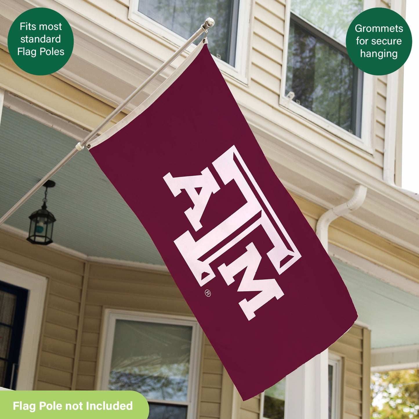 Texas A&M Single Sided Estate Flag with 2 Grommets, 3'x5'