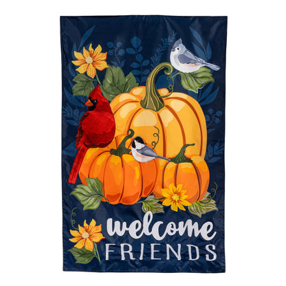 Welcome Friends of Fall  Applique House Flag