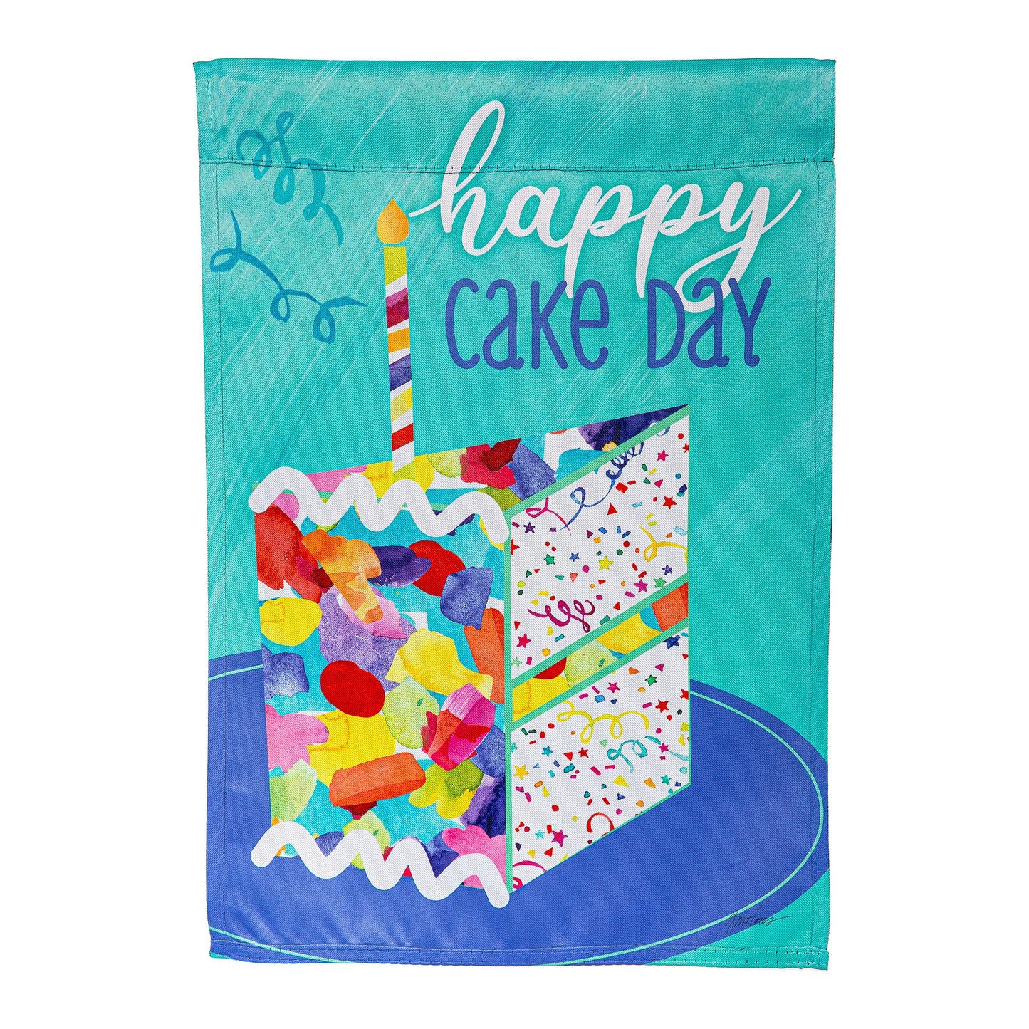 Birthday Party Reversible Suede Garden Flag