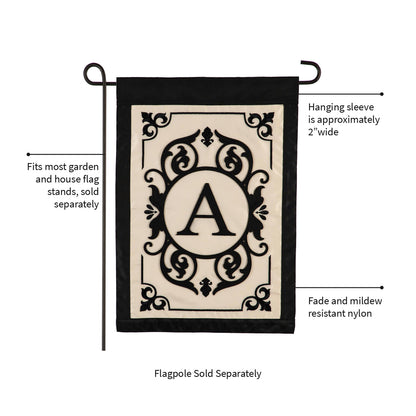 Cambridge Monogram Garden Applique Flag, Letter A