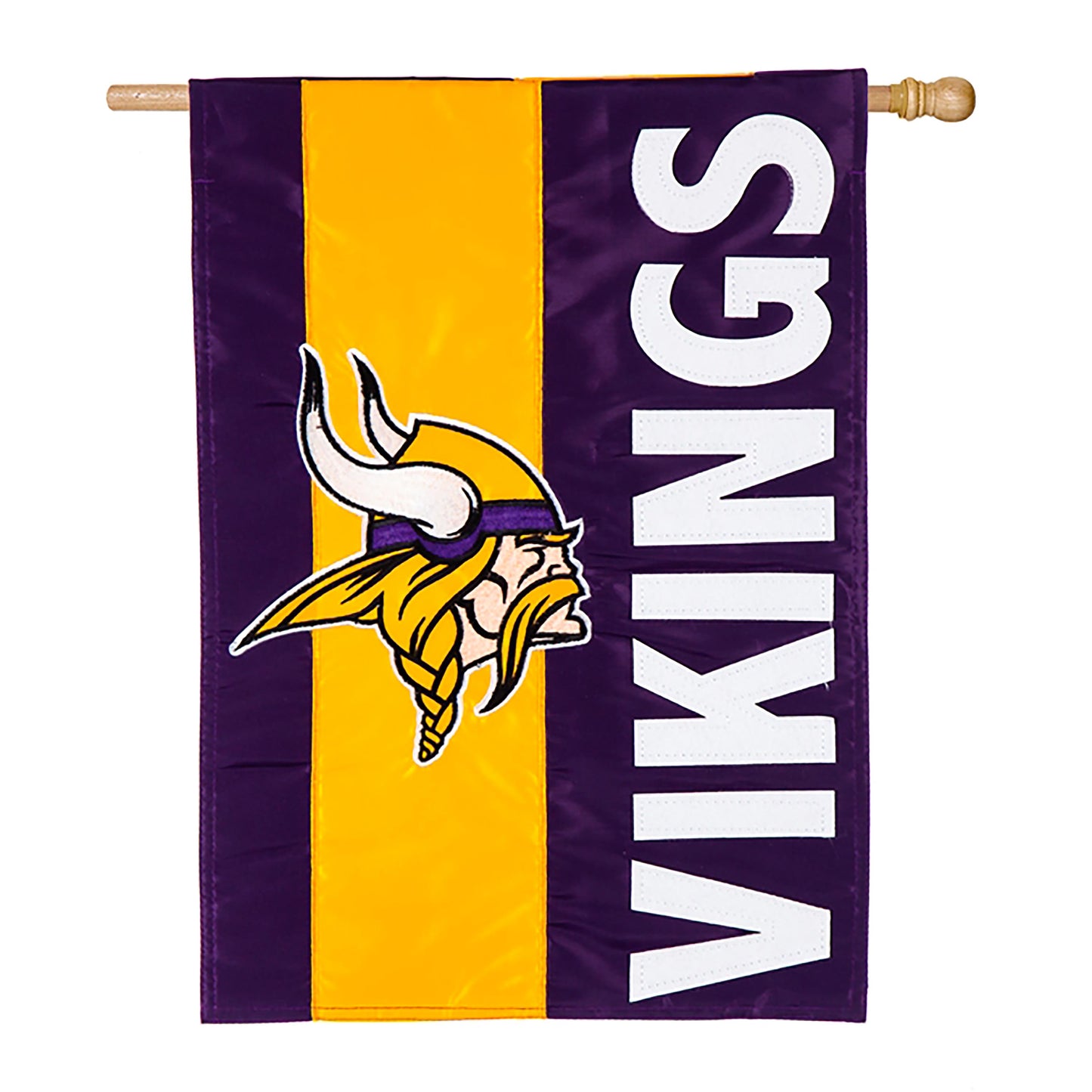 Double-Sided Embellished NFL Team Pride Applique House Flag, Minnesota Vikings