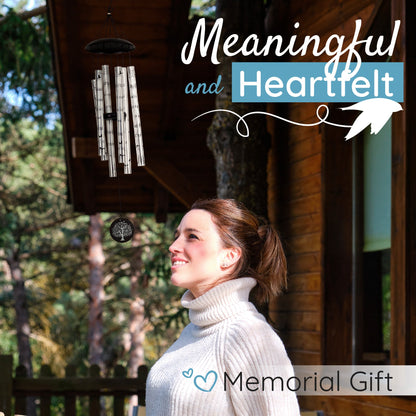 40" Serenity Memorial Wind Chimes, Thoughtful Gift For Special Occasions or Reflections Amazing Grace Scripture