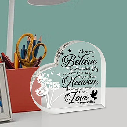 Acrylic Memorial Heart - When You Believe
