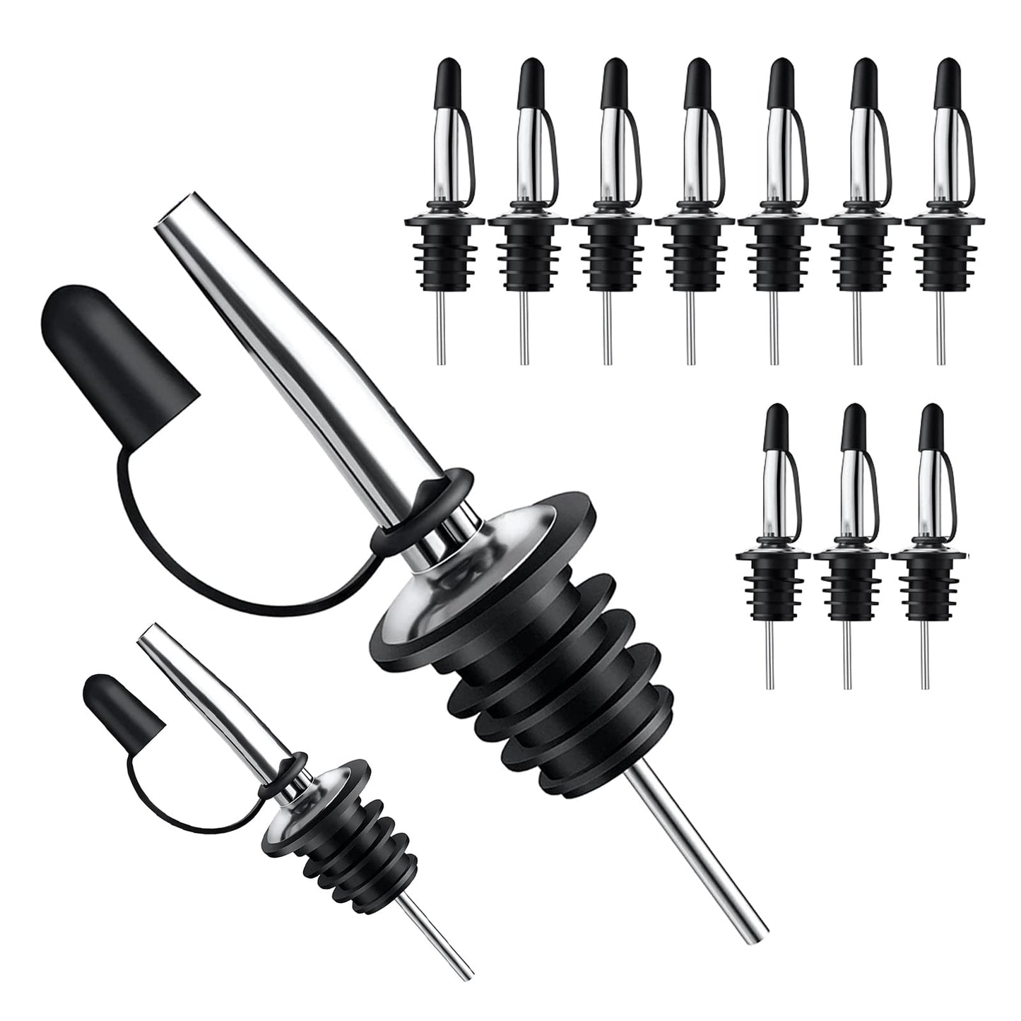 12 Pack Stainless Steel Classic Bottle Pourers