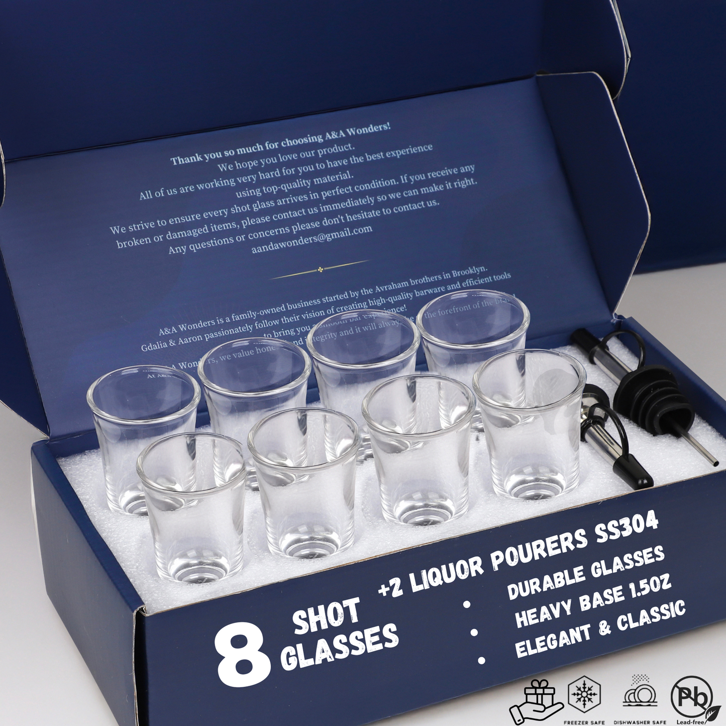 1.5 Oz Shot Glasses Set Of 8 With Heavy Base Shot Glass Set - Clear
