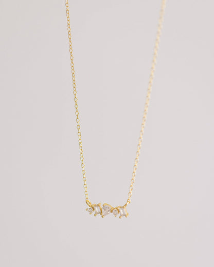 Gold Crystal Bar Necklace