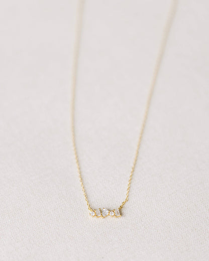 Gold Crystal Bar Necklace