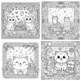 Adorable Cats 20 Page Coloring Book - FREE Downloadable Pages