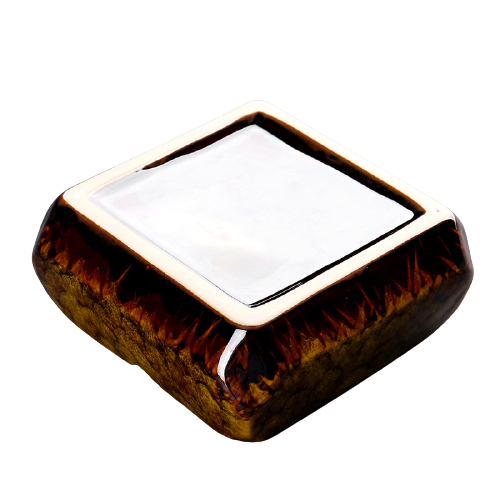 Square Glossy Ceramic Ashtray + Flameless Lighter (BLUISH)