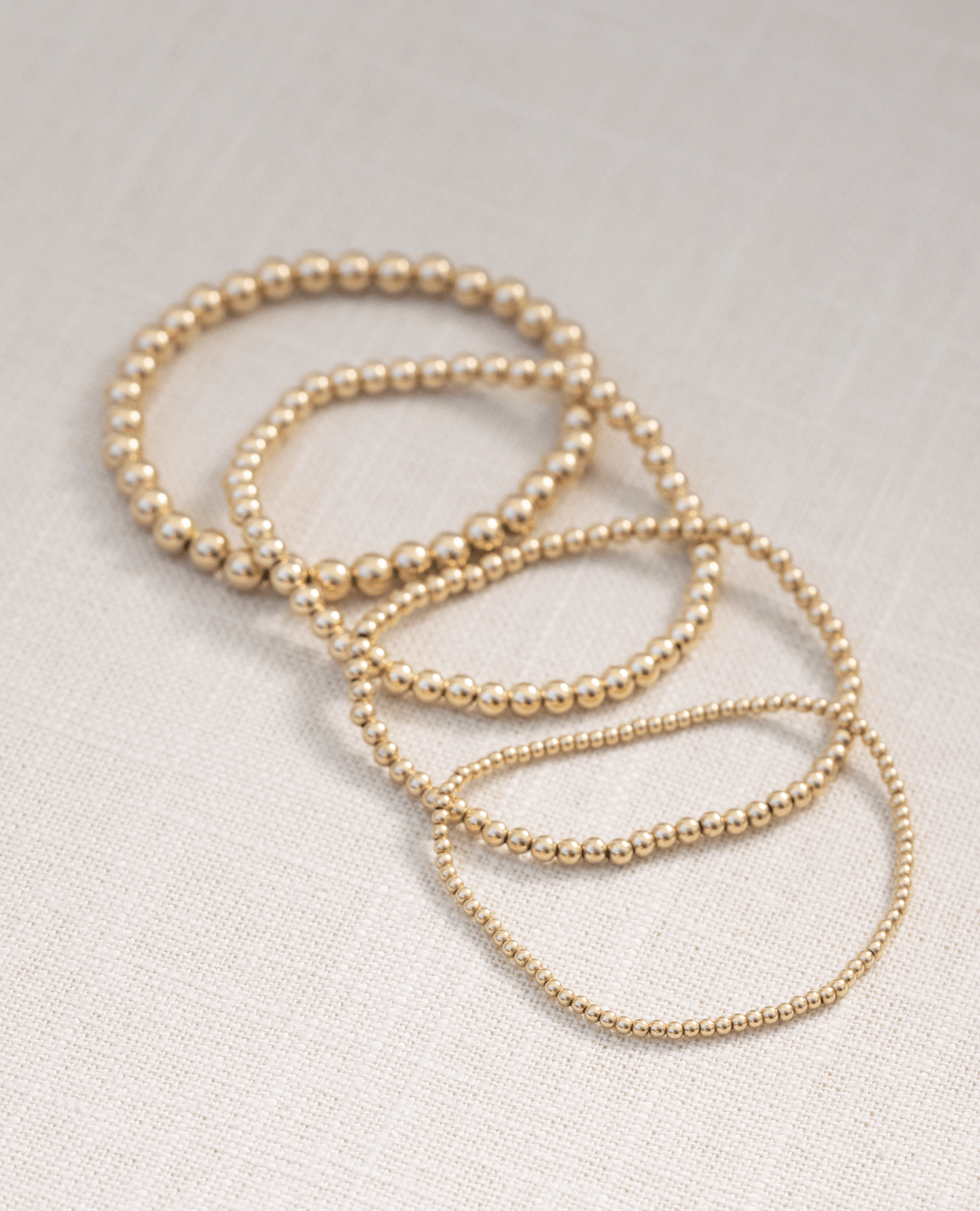 4mm gold ball bracelet