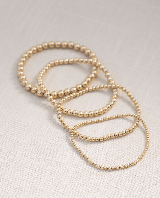4mm gold ball bracelet