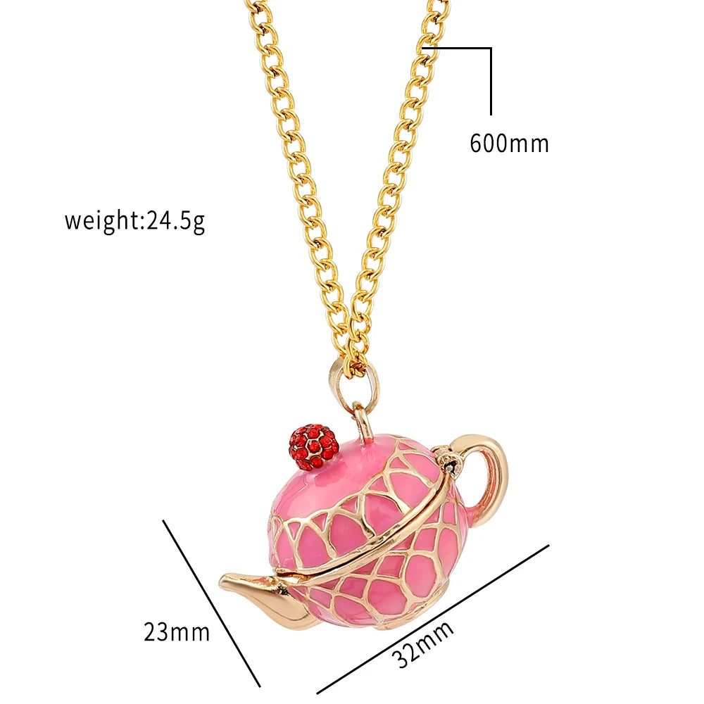 Sweater Chain Teacup Necklace