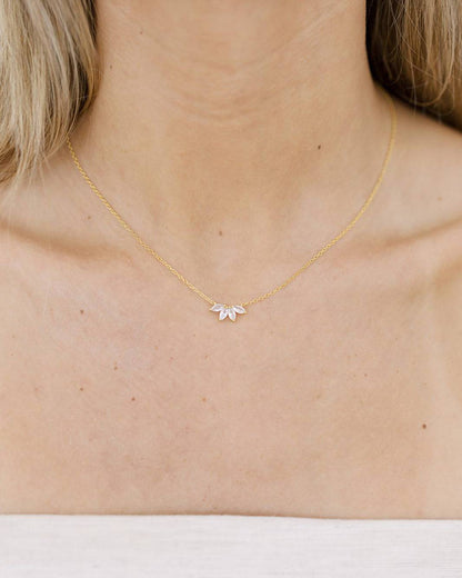 Gold Crystal Flower Necklace