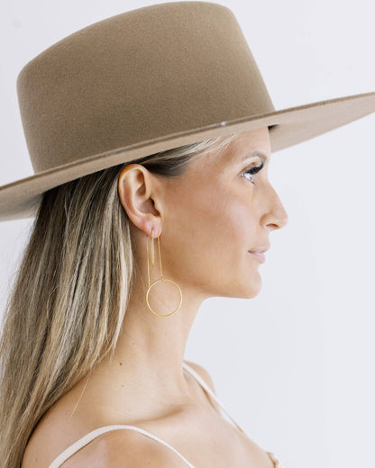 Gold Circle Drop Earrings