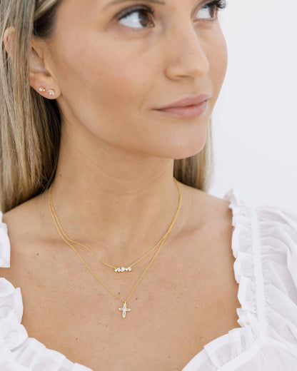 Gold Crystal Cross Necklace