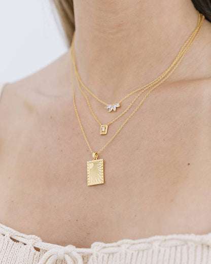 Gold Crystal Flower Necklace