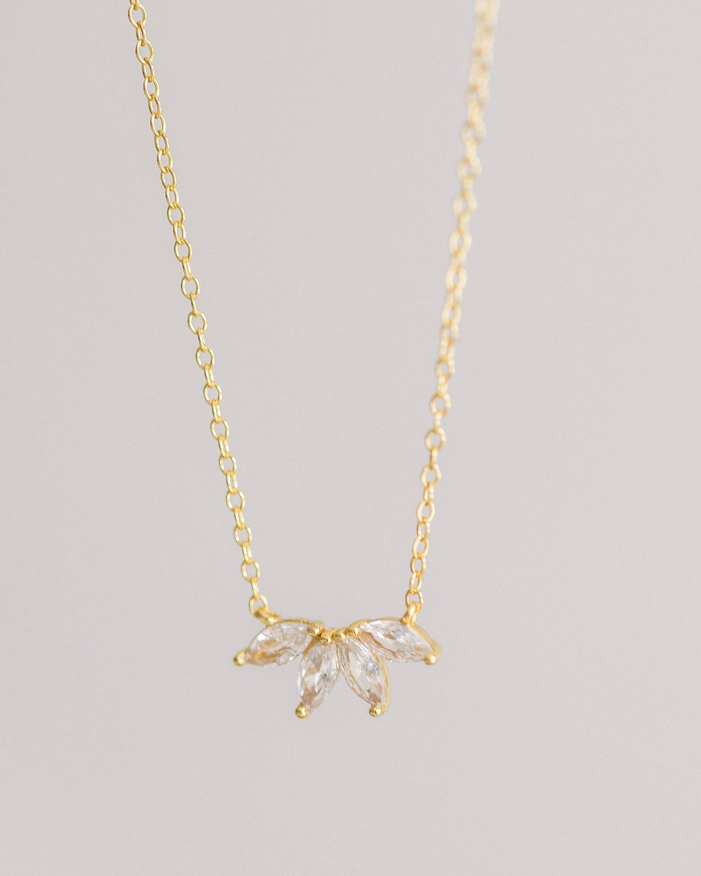 Gold Crystal Flower Necklace