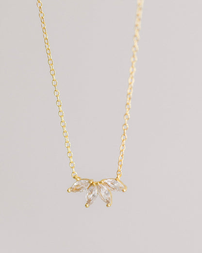 Gold Crystal Flower Necklace