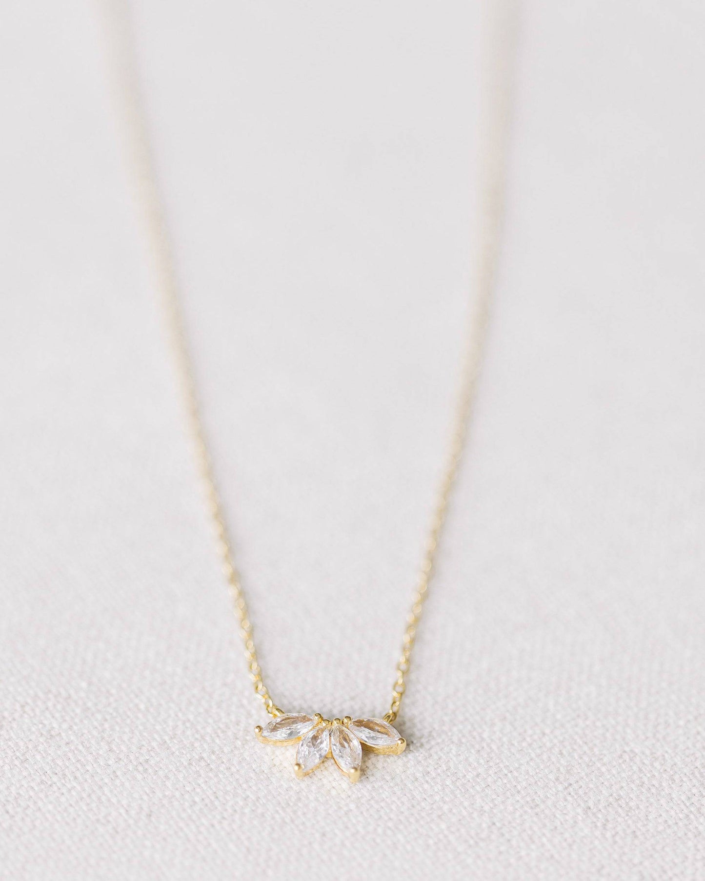 Gold Crystal Flower Necklace