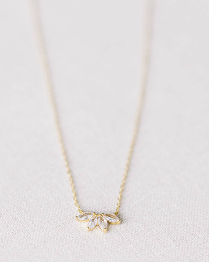 Gold Crystal Flower Necklace