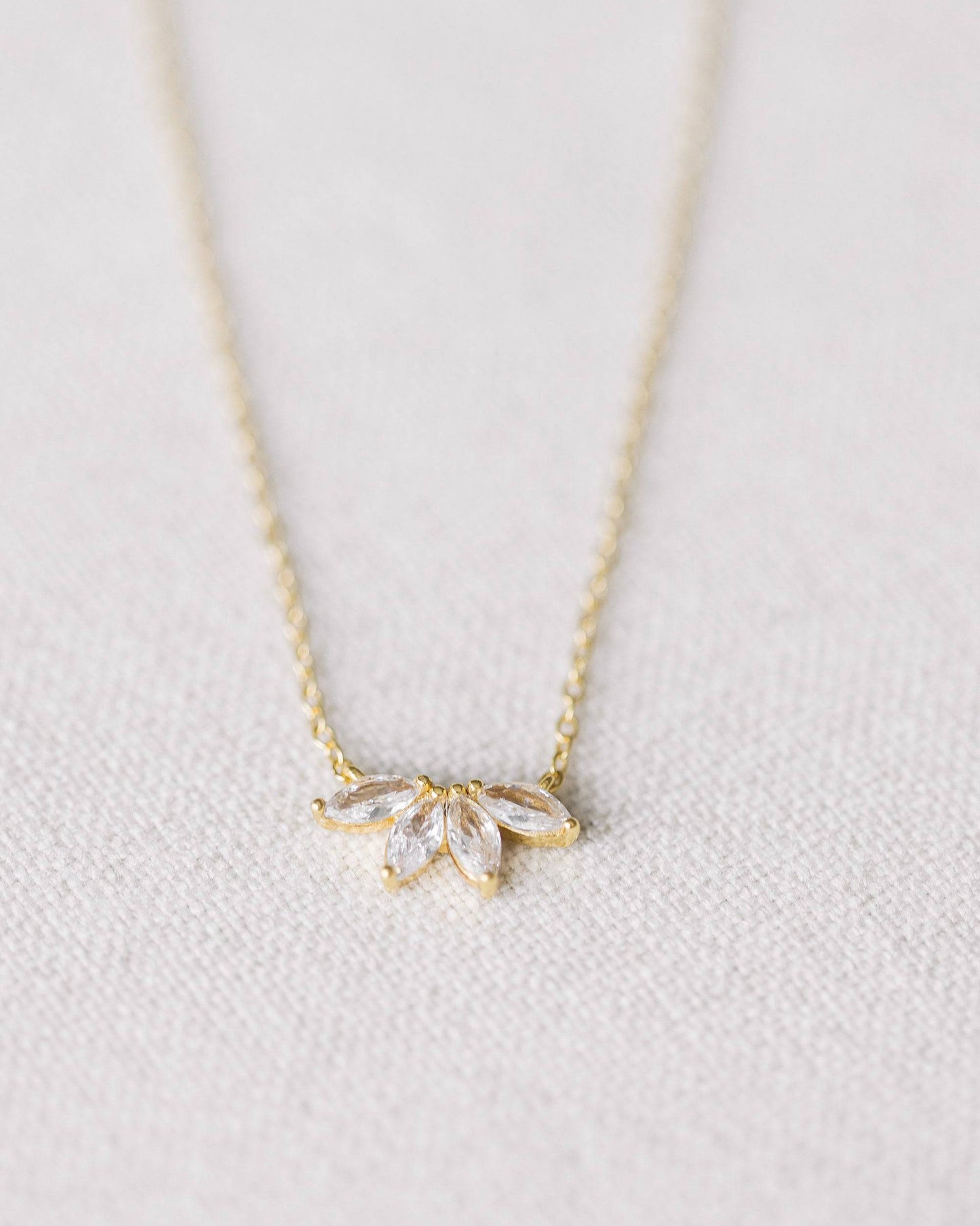 Gold Crystal Flower Necklace
