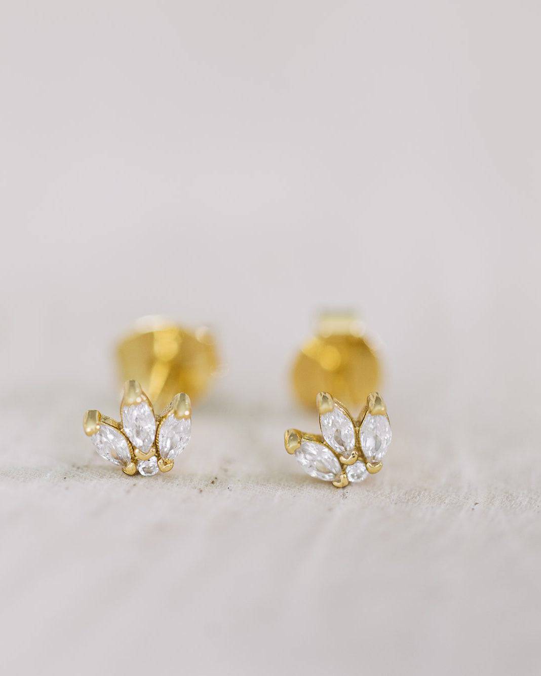 Crystal Flower Studs