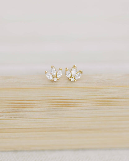 Crystal Flower Studs