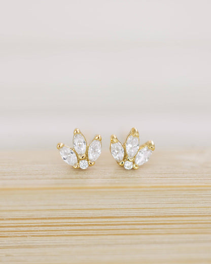 Crystal Flower Studs