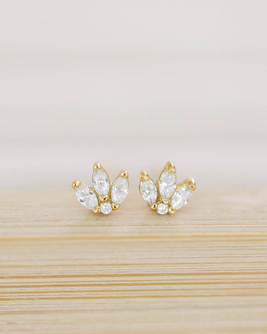 Crystal Flower Studs