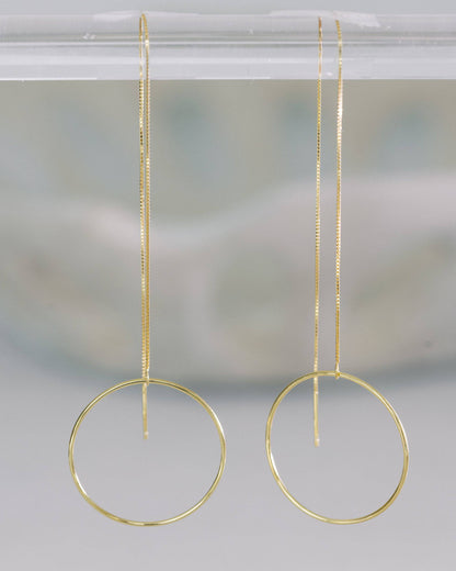 Gold Circle Drop Earrings