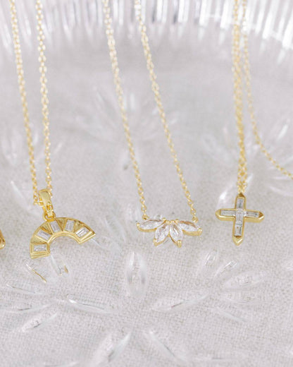 Gold Crystal Flower Necklace