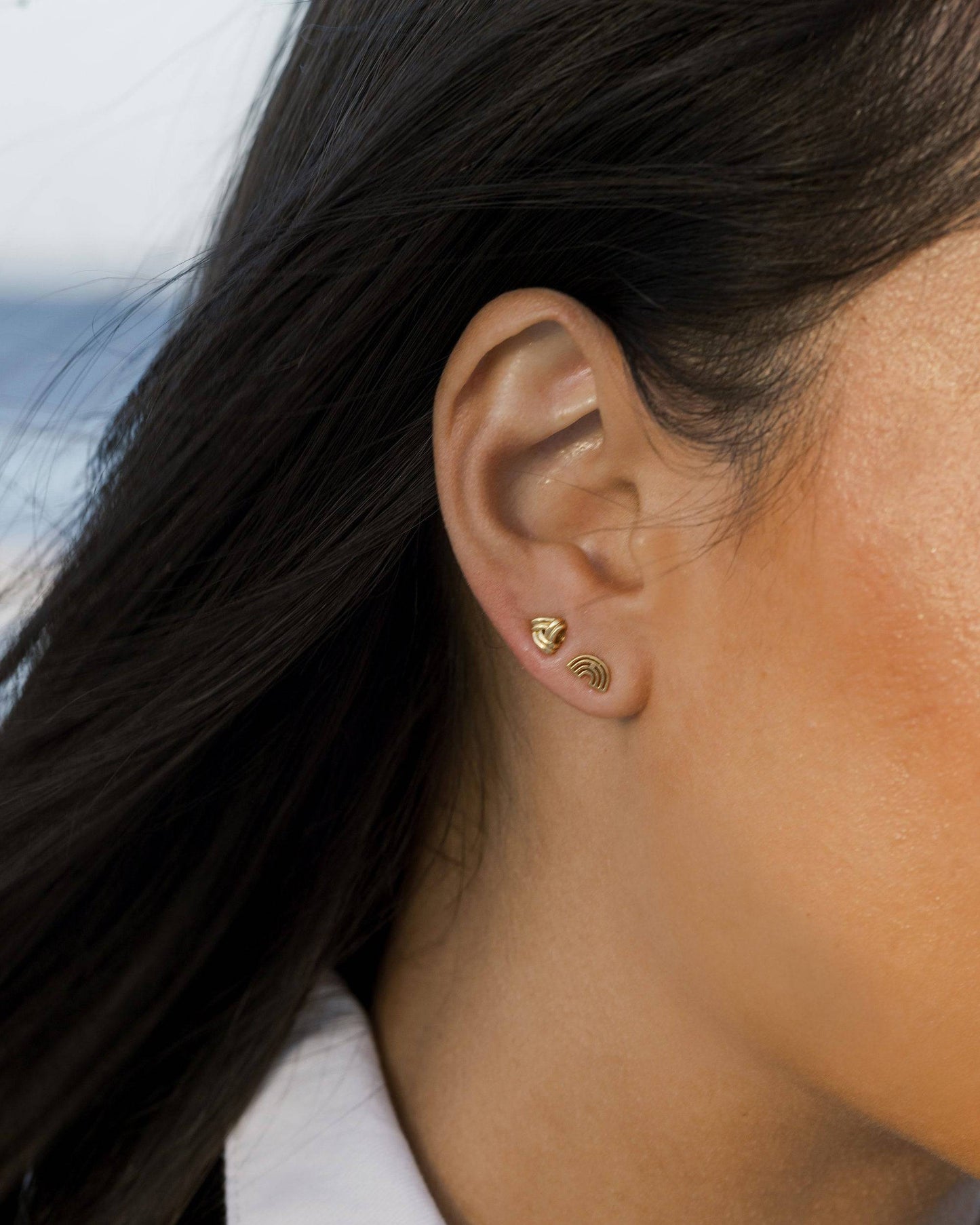 Gold Knot Stud Earrings