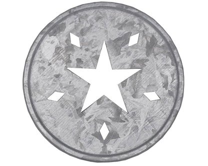 Star Cutout Galvanized Metal Lid Inserts for Mason Jars 10 Pack