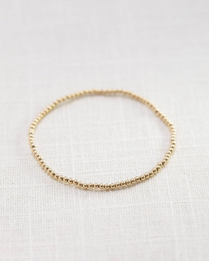 2mm gold ball bracelet