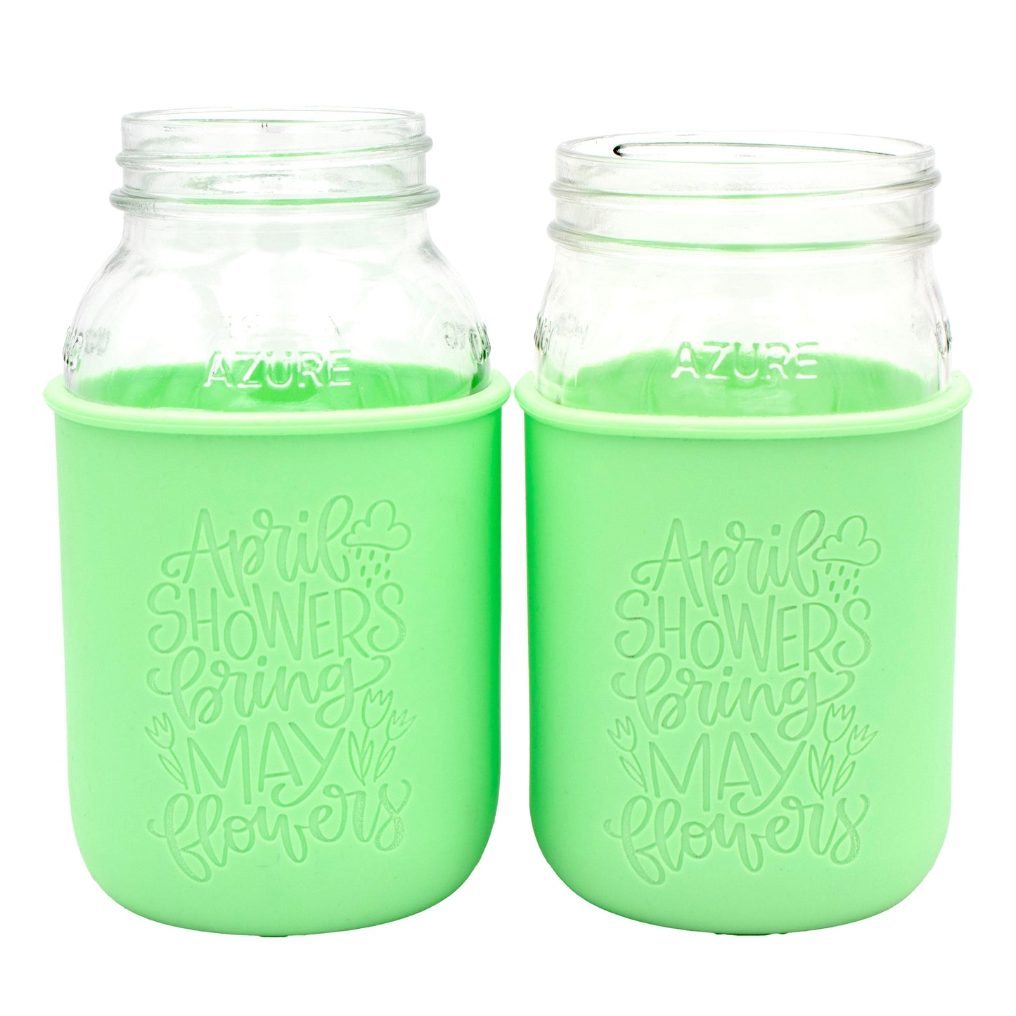 "April Showers" *Limited Edition* Engraved Mint Green Quart Sleeve