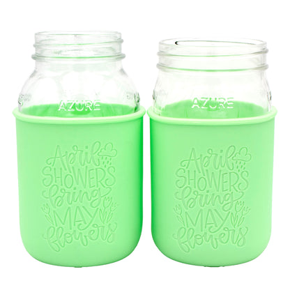 "April Showers" *Limited Edition* Engraved Mint Green Quart Sleeve