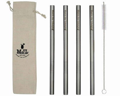 Long Stainless Steel Boba Straws for Quart Mason Jars