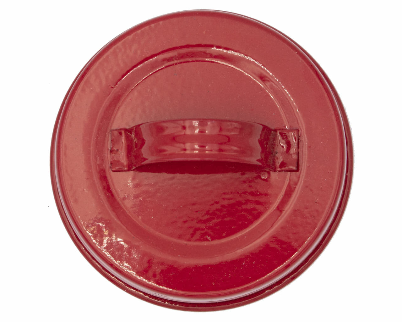 Red Enameled Handle/Canister Lids