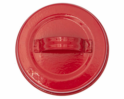 Red Enameled Handle/Canister Lids