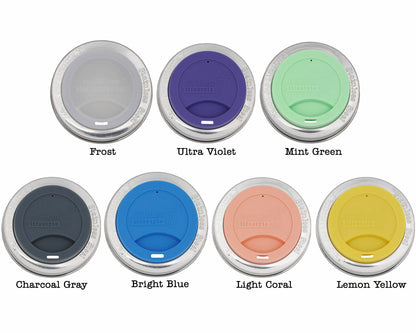 Silicone Drinking Lid with Stainless Steel Band for Mason Jars